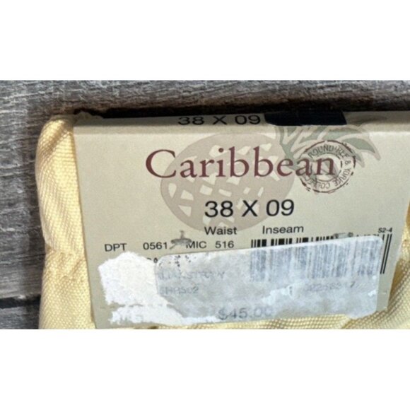 Caribbean Silk Shorts Mens 38 Chino Relaxed Elastic Waist Coastal Resort‎ 9" NEW - Picture 4 of 7